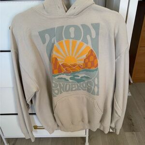 Zions Ponderosa Ranch Hoodie with Sunset Print